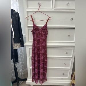 Pink Rose Burgundy Maxi Dress